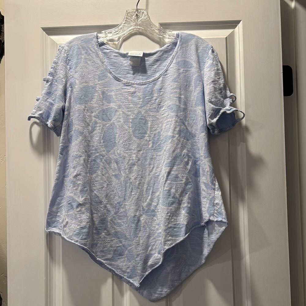 Light Blue and White Women's Top
